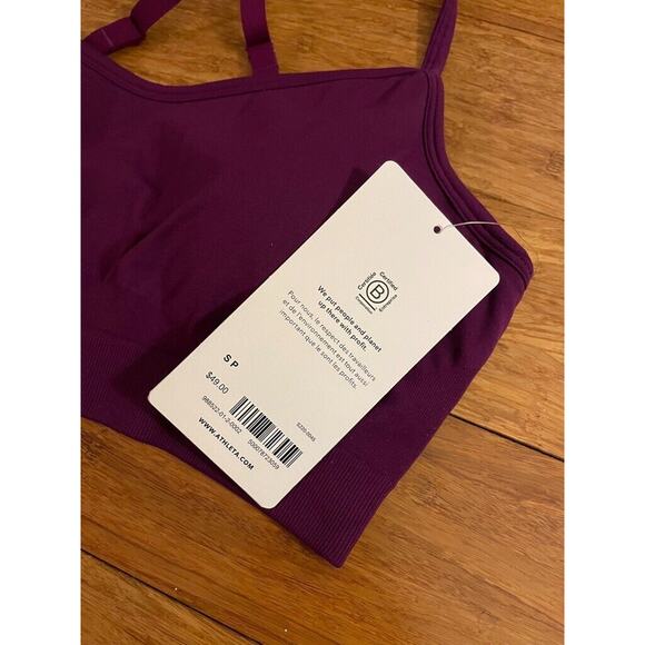 NWT Athleta Renew Bra D/DD Exotic Fushia Purple Size Small MSRP $49 Yoga Pilates - Picture 7 of 8